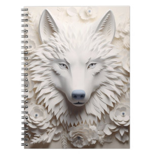 Cuaderno Cara de Lobo Blanco 3D