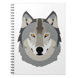 Cuaderno Cara de lobo gris, dulce y Guay, animal ilustrado