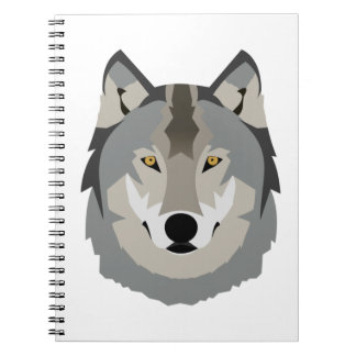 Cuaderno Cara de lobo gris, dulce y Guay, animal ilustrado