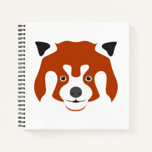 CUADERNO CARA DE PANDA ROJO