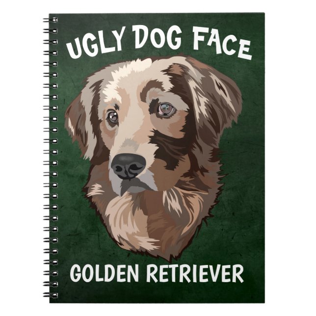 Cuaderno Cara de perro desagradable de Golden Retriever (Frente)
