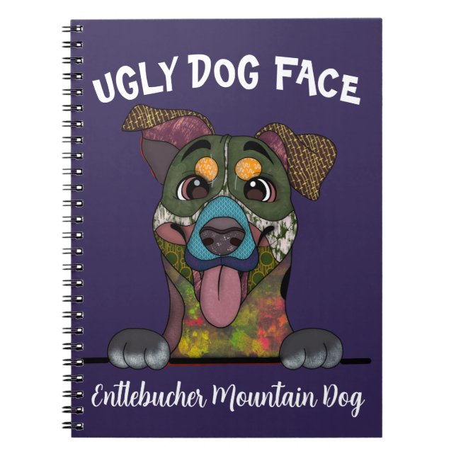 Cuaderno Cara de perro fea en la montaña Entlebucher (Frente)