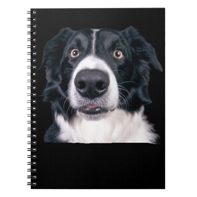 Cuaderno Cara de perro negra y blanca (Frente)