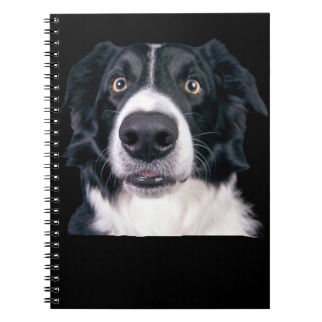 Cuaderno Cara de perro negra y blanca (Frente)