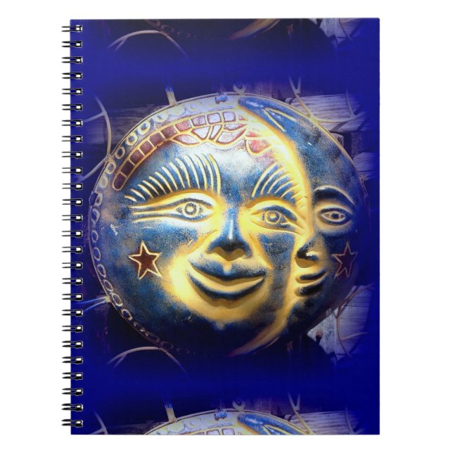 Cuaderno cara de sol/ cara de luna azul oscuro (Frente)