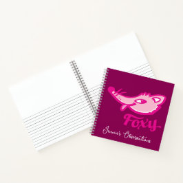 Cuaderno Cara de zorro rosa profundo Foxy personalizada