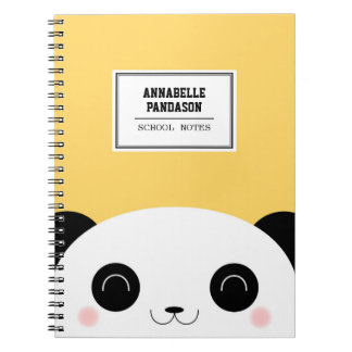 Cuaderno Cara linda de la panda del Peekaboo de Kawaii