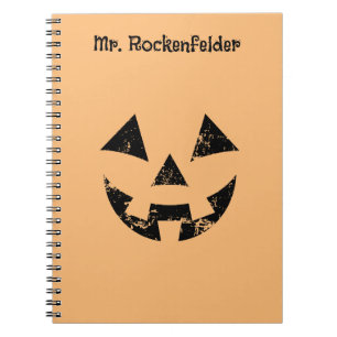 Cuaderno Cara personalizada de calabaza de calabaza de cala