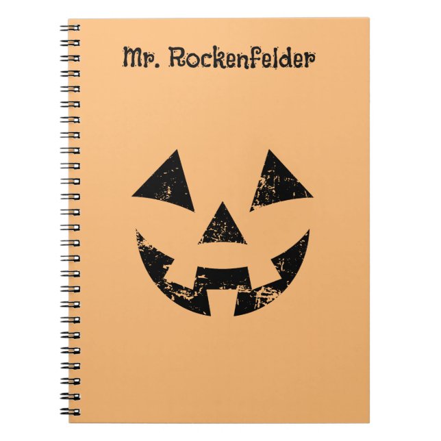Cuaderno Cara personalizada de calabaza de calabaza de cala (Frente)