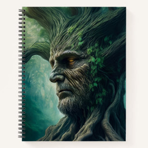 Cuaderno Cara sabia en el bosque místico del árbol antiguo