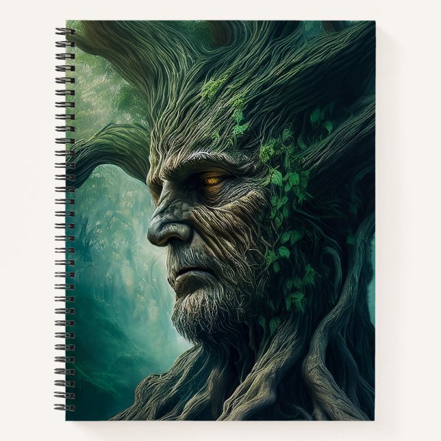 Cuaderno Cara sabia en el bosque místico del árbol antiguo (Anverso)