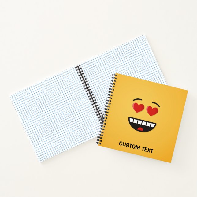 Cuaderno Cara sonriente con ojos en forma de corazón (Interior)