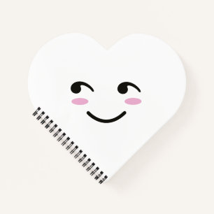 Cuaderno Cara sonriente feliz linda corazón de dibujos anim