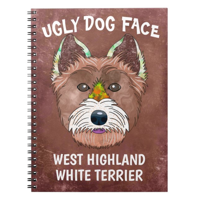 Cuaderno Cara única de perro fea del territorio blanco de l (Frente)
