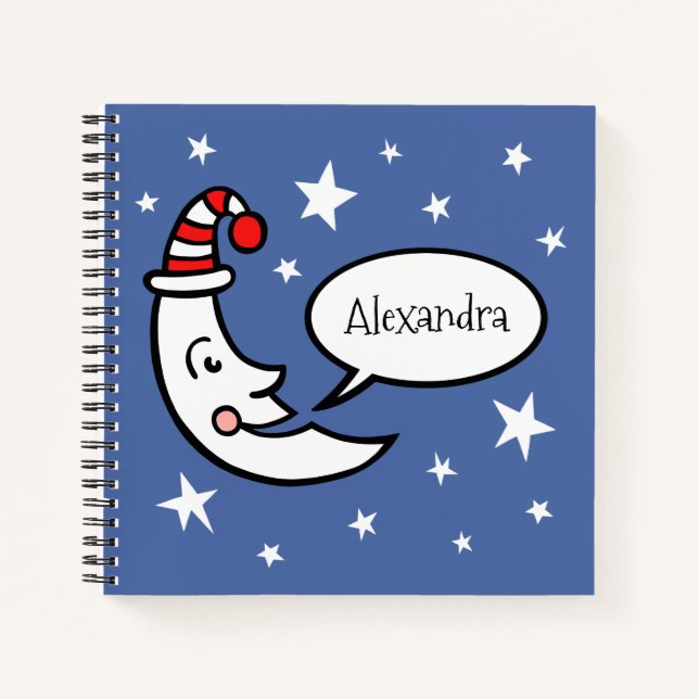 Cuaderno Cara y estrellas lunares personalizadas (Anverso)