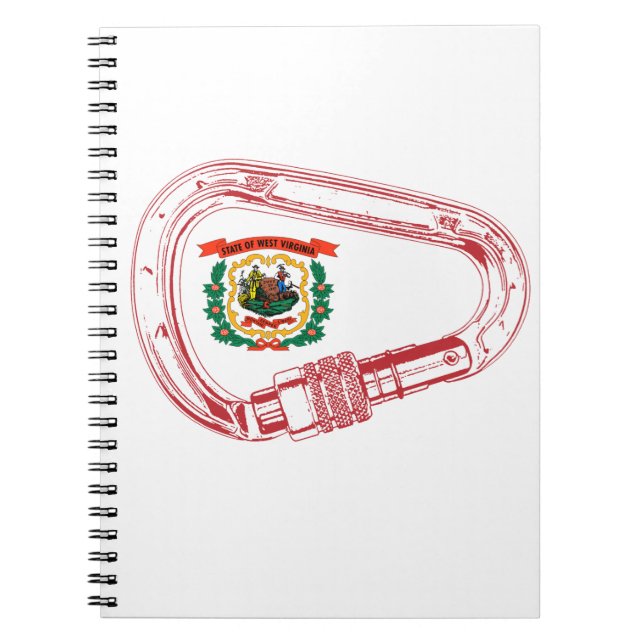Cuaderno Carabiner de escalada de bandera de Virginia Occid (Frente)