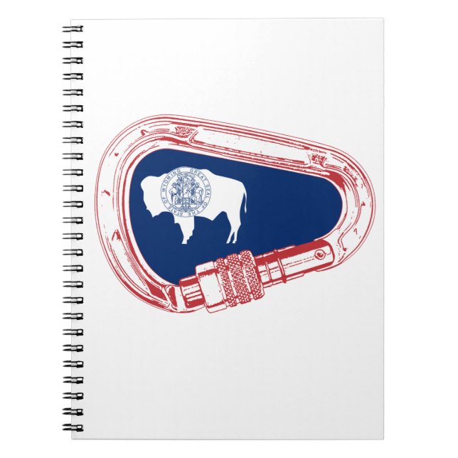 Cuaderno Carabiner de escalada de bandera Wyoming (Frente)