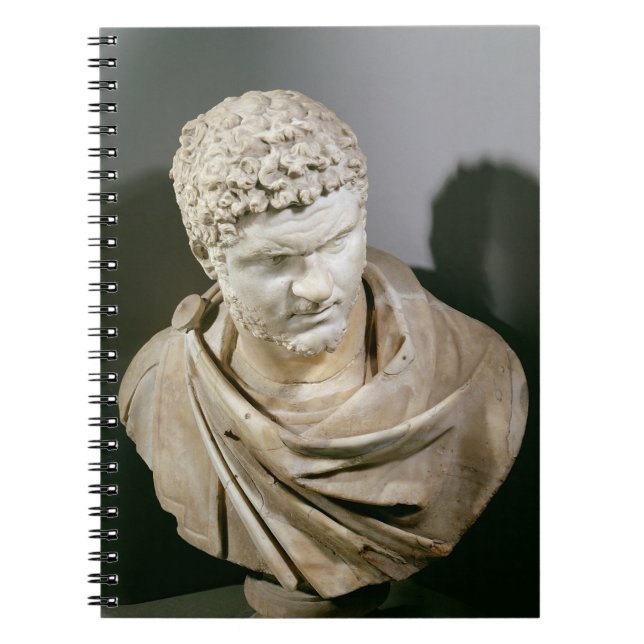 Cuaderno Caracalla, el mármol romano cuirassed el busto, (Frente)
