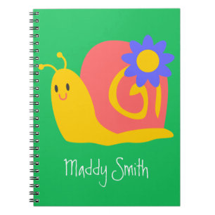 Cuaderno Caracol feliz rosa y verde