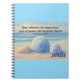 Cuaderno caracolas de Mar con Versículo Romanos