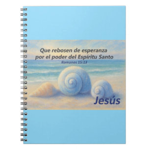 Cuaderno caracolas de Mar con Versículo Romanos