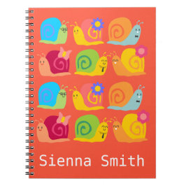 Cuaderno Caracoles felices lindos