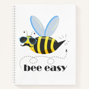 Cuaderno Carácter de abeja con gafas de sol bigote Bee Fáci