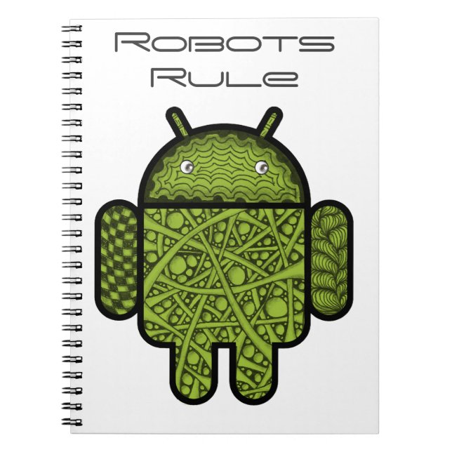 Cuaderno Carácter de garabato de burbujas para el robot And (Frente)