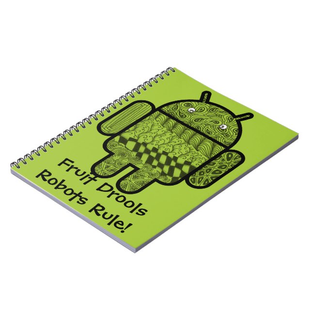 Cuaderno Carácter de garabato paisley para el robot Android (Lado Izquierdo)