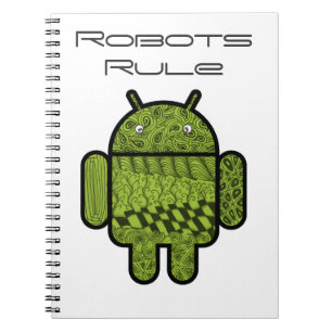 Cuaderno Carácter de garabato paisley para el robot Android