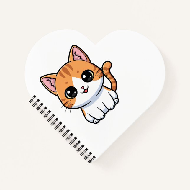 Cuaderno Carácter de gatito atigrado naranja lindo (Anverso)