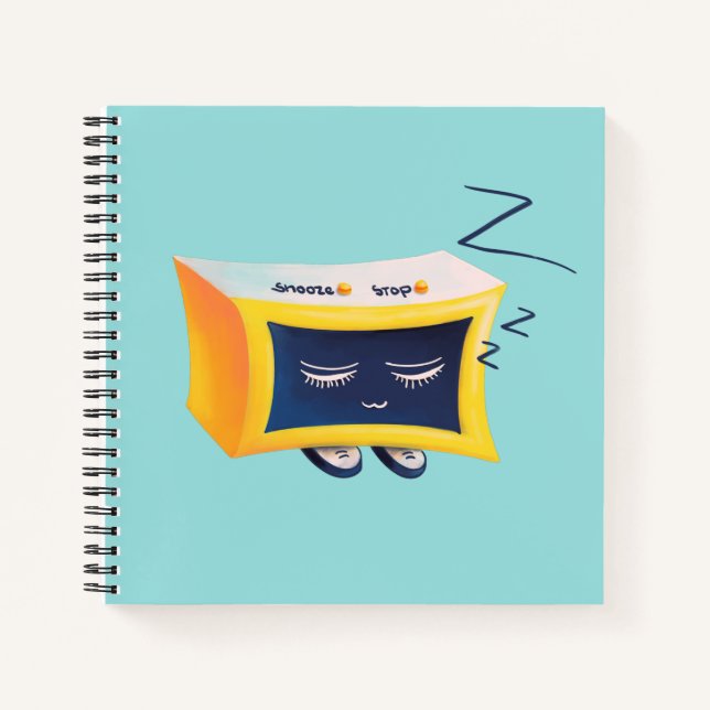 Cuaderno Carácter de reloj de alarma de Kawaii Cute Sleepin (Anverso)