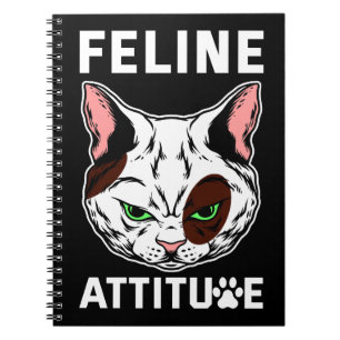 Cuaderno Carácter Mascota de color de gato de actitud felin