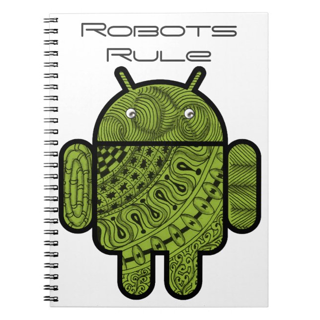 Cuaderno Carácter Pancho Doodle para el robot Android™ (Frente)