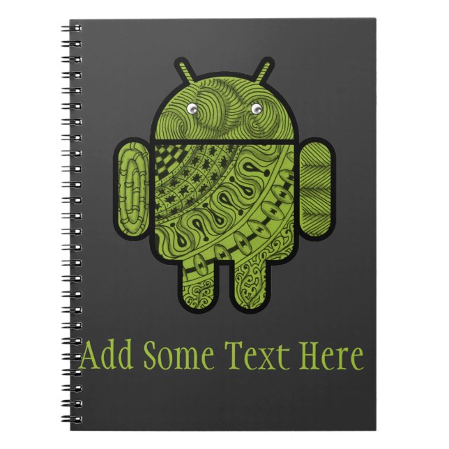 Cuaderno Carácter Pancho Doodle para robot Android™ (Frente)