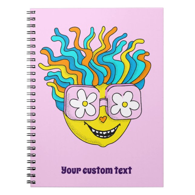 Cuaderno Carácter sonriente divertido con anteojos rosados  (Frente)
