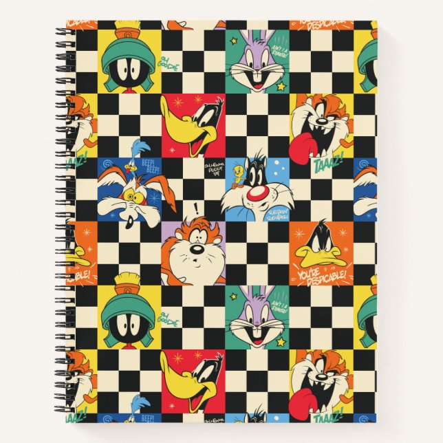 Cuaderno Caracteres LOONEY TUNES™ en negro y blanco (Anverso)