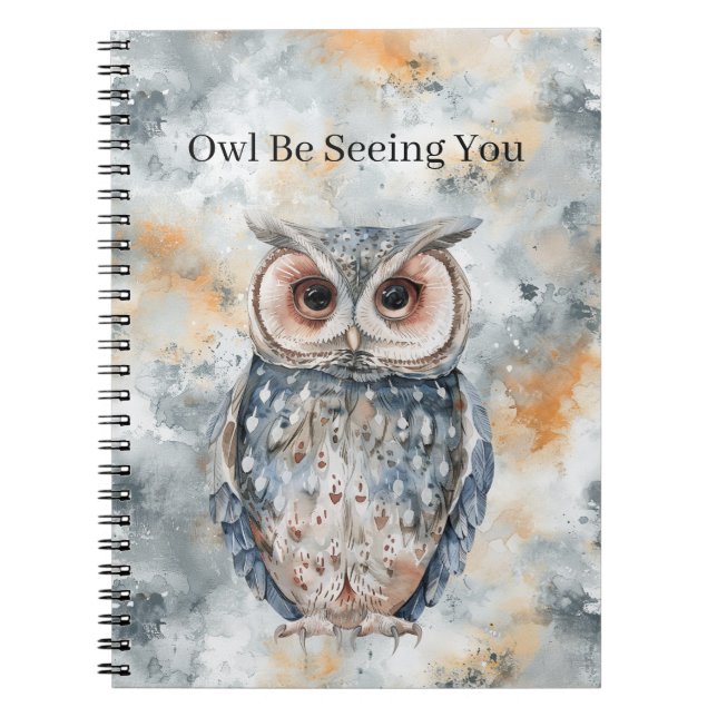 Cuaderno Caramelo Azul Búho Te Verá (Frente)