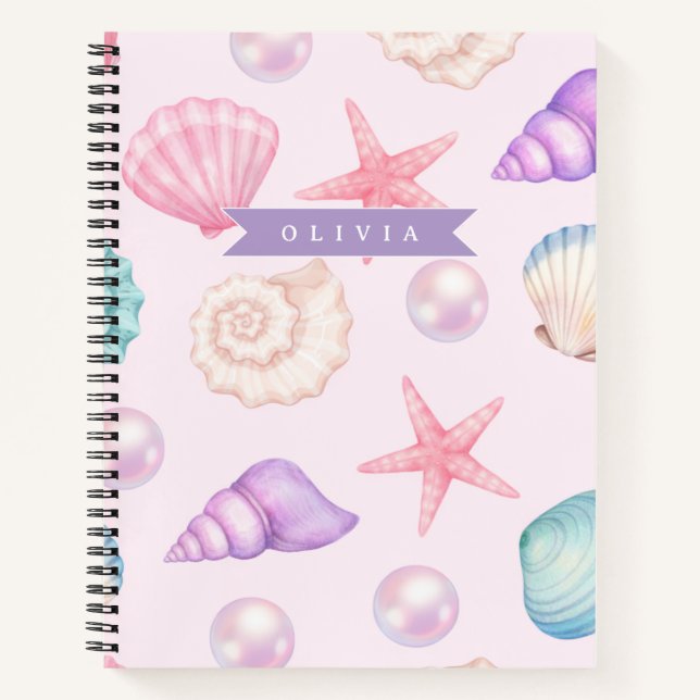 Cuaderno Caramelo Personalizado de Concha de Mar Costera co (Anverso)