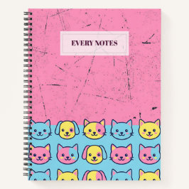 Cuaderno Caras de Animales de Pastel Divididas