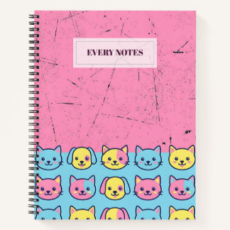 Cuaderno Caras de Animales de Pastel Divididas