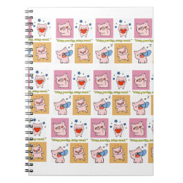 Cuaderno caras de cita de cerdo