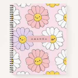 Cuaderno Caras de flores personalizadas de Kawaii Pastel Da