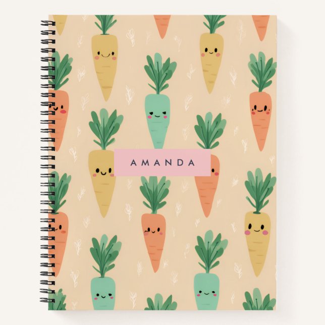 Cuaderno Caras de garganta personalizadas de Kawaii Pastel (Anverso)