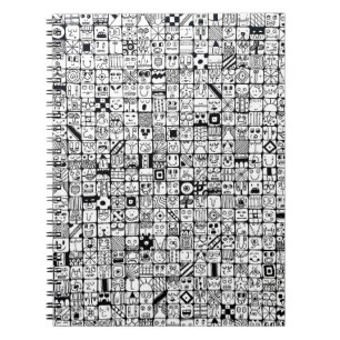 Cuaderno Caras divertidas de dibujos animados cuadrados