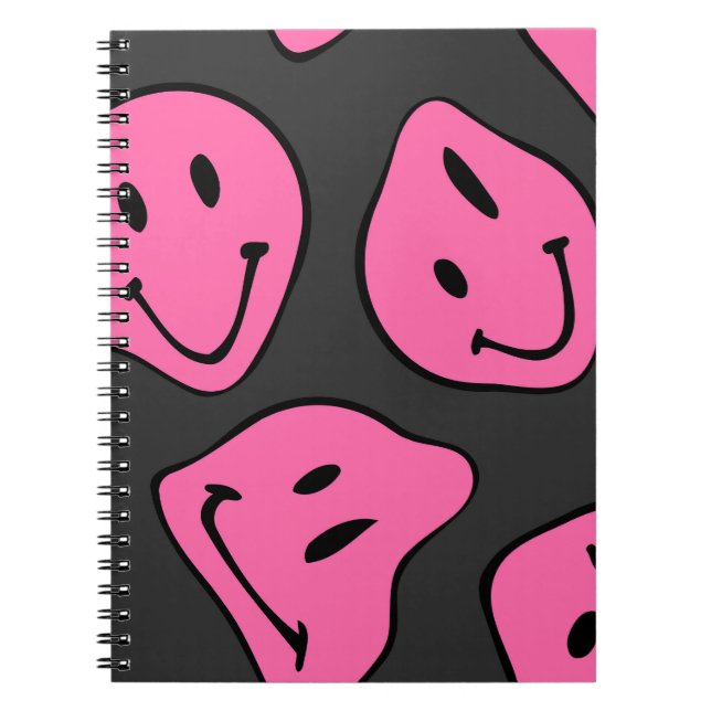 Cuaderno Caras hipster psicodélicas, diseño impecable. (Frente)