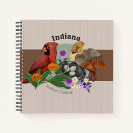 Cuaderno Cardenales del norte de Indiana con plantas nativa