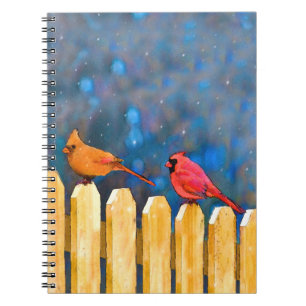 Cuaderno Cardenales sobre la pintura de la cerca - Arte ori