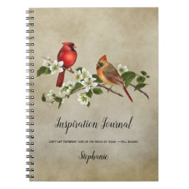Cuaderno Cardenales y flores de dogwood diario de inspiraci