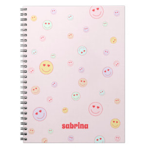 Cuaderno Cardíaco personalizado Ojos felices cara feliz